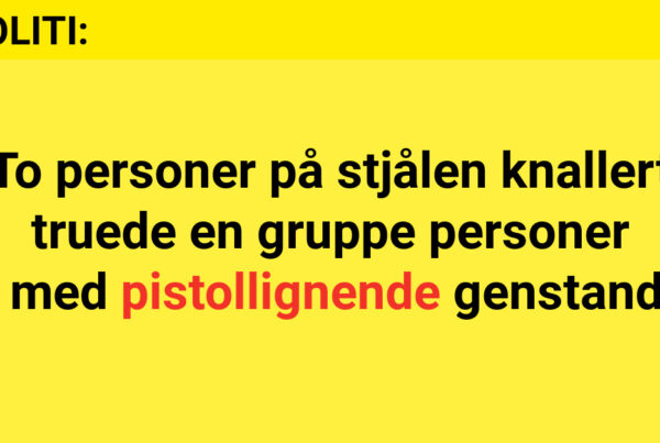 To personer på stjålen knallert truede en gruppe personer med pistollignende genstand