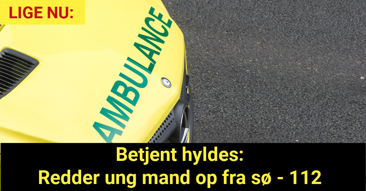 Betjent hyldes: Redder ung mand op fra sø - 112