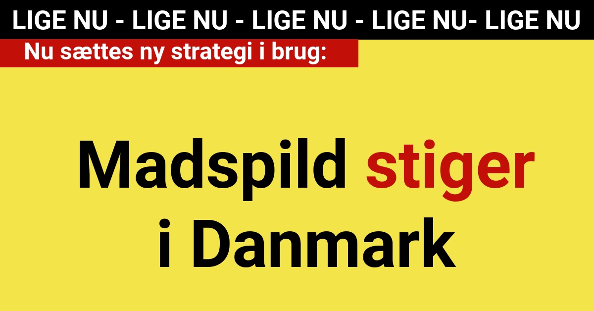 LIGE NU: Madspild stiger i Danmark - nu sættes ny strategi i brug