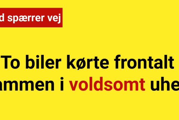 To biler kørte frontalt sammen i voldsomt uheld - 112