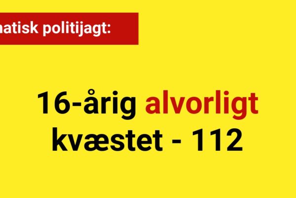 Dramatisk politijagt: 16-årig alvorligt kvæstet - 112