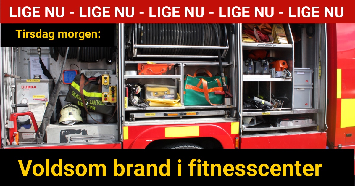 LIGE NU: Voldsom brand i fitnesscenter - 112