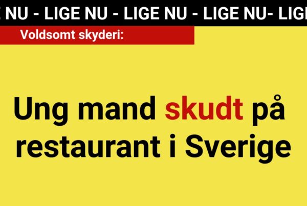Ung mand skudt på restaurant i Sverige