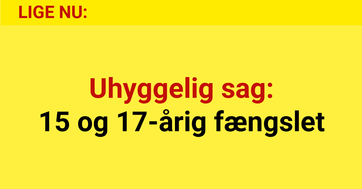 Uhyggelig sag: 15 og 17-årig fængslet