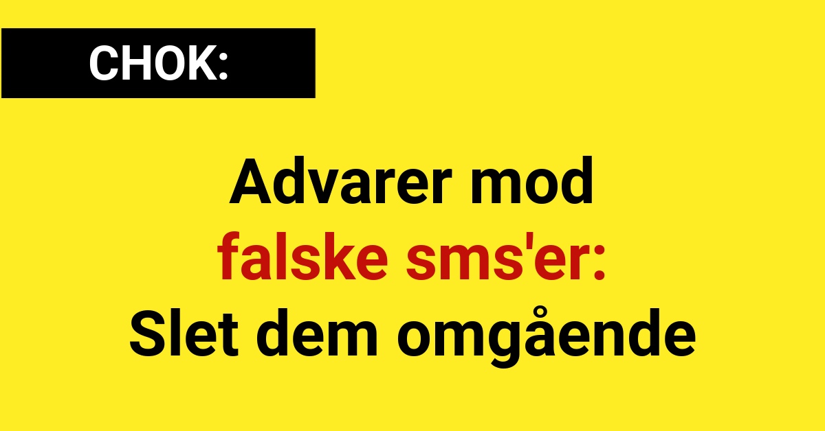 LIGE NU: Advarer mod falske sms'er: Slet dem omgående - 112