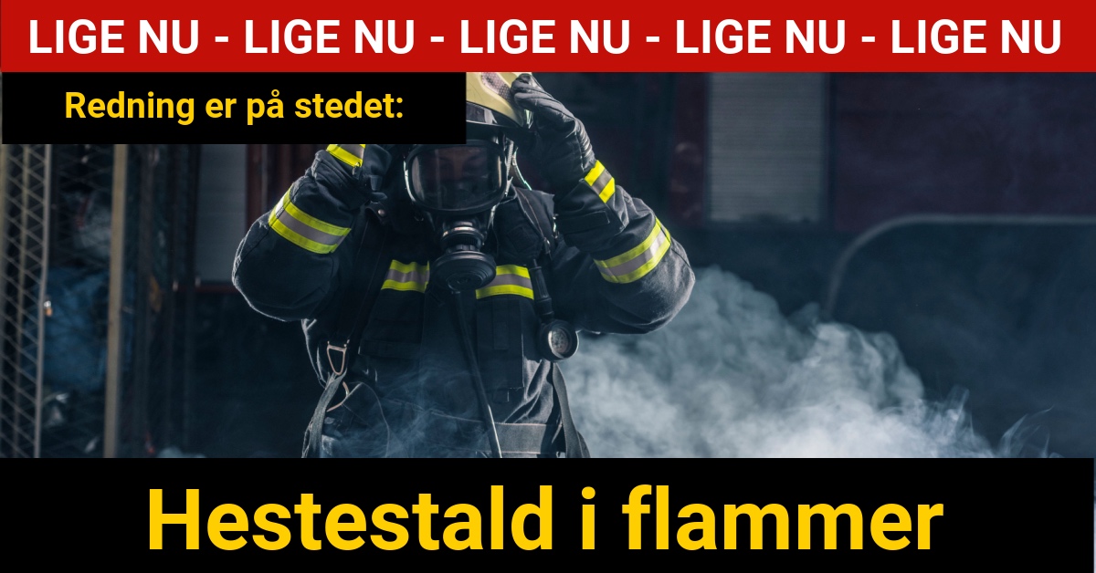 LIGE NU: Hestestald i flammer - 112