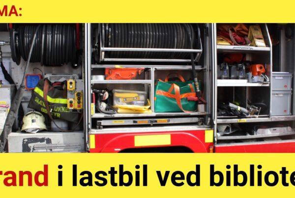 Brand i lastbil ved bibliotek - 112