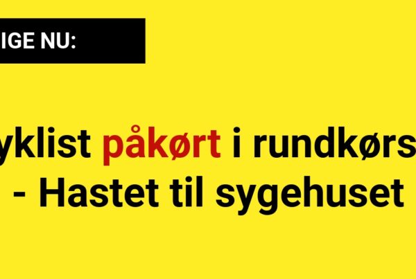 Cyklist påkørt i rundkørsel - Hastet til sygehuset