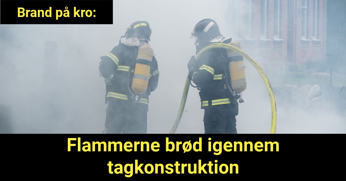 Brand på kro: Flammerne brød igennem tagkonstruktion - 112