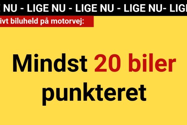 Massivt biluheld på motorvej : Mindst 20 biler punkteret