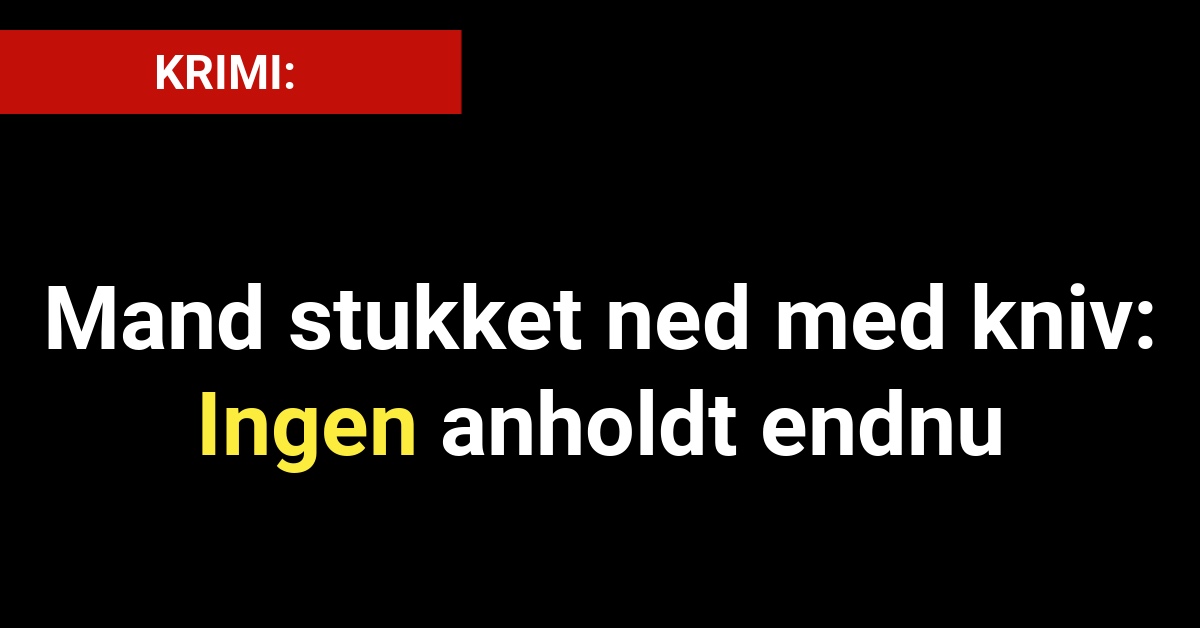 Mand Stukket Ned Med Kniv Ingen Anholdt Endnu Nyhed24dk 