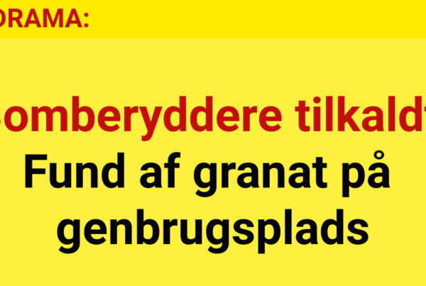 Bomberyddere tilkaldt: Fund af granat på genbrugsplads