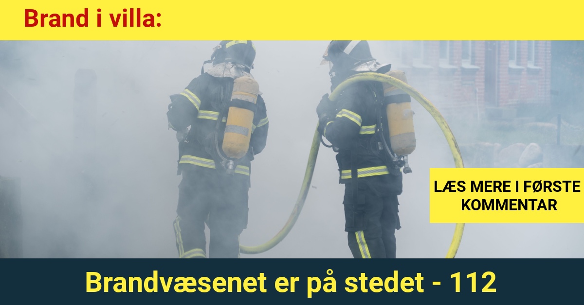 Brand i villa: Brandvæsenet er på stedet - 112