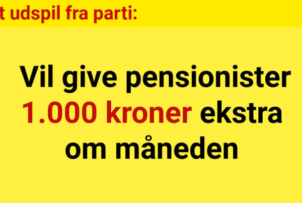 Nyt udspil fra parti: Vil give pensionister 1.000 kroner ekstra om måneden