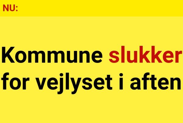 LIGE NU: Kommune slukker for vejlyset i aften
