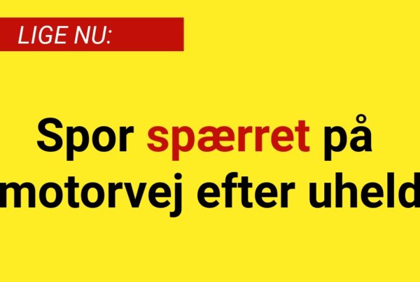 Spor spærret på motorvej efter uheld