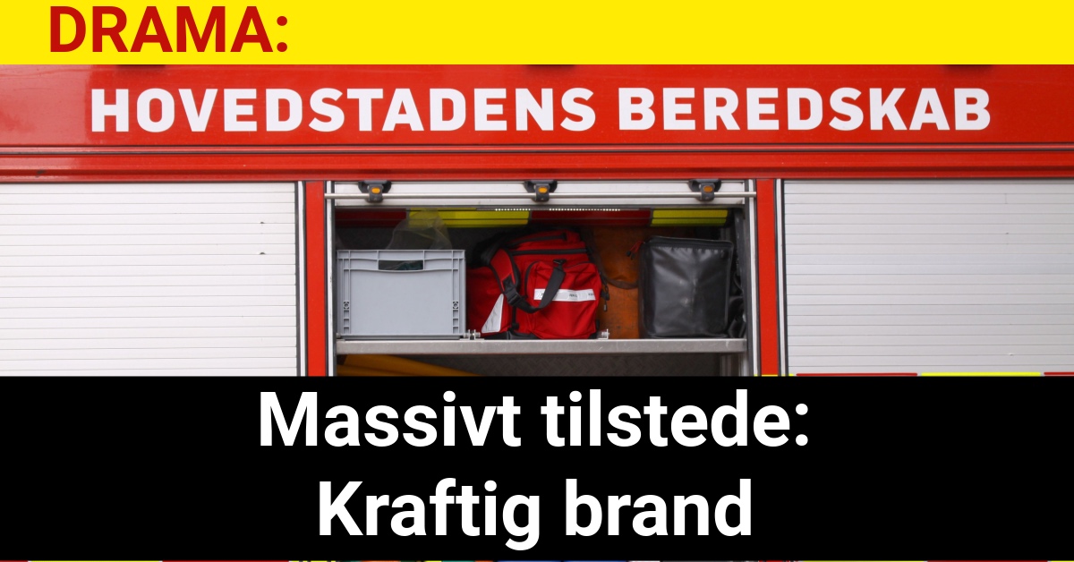 Massivt tilstede: Kraftig brand - 112