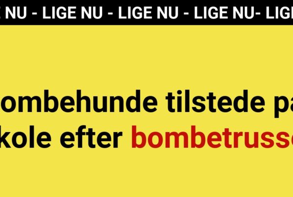 LIGE NU: Bombehunde tilstede på skole efter bombetrussel