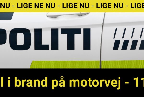 Bil i brand på motorvej - 112