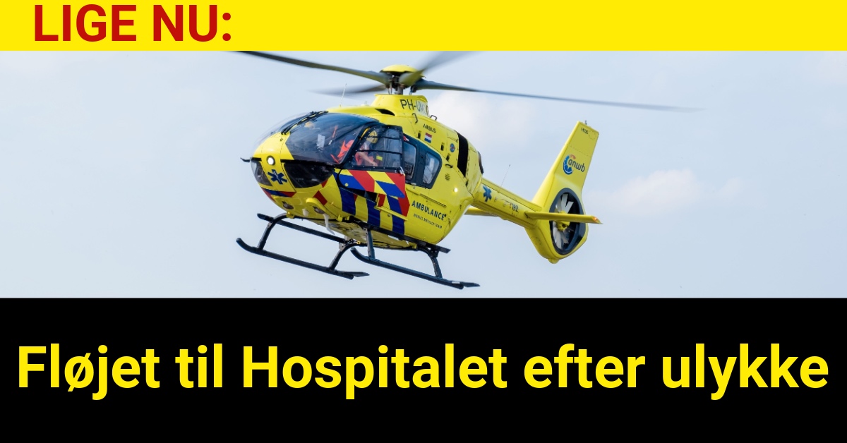 LIGE NU: Fløjet til Hospitalet efter ulykke