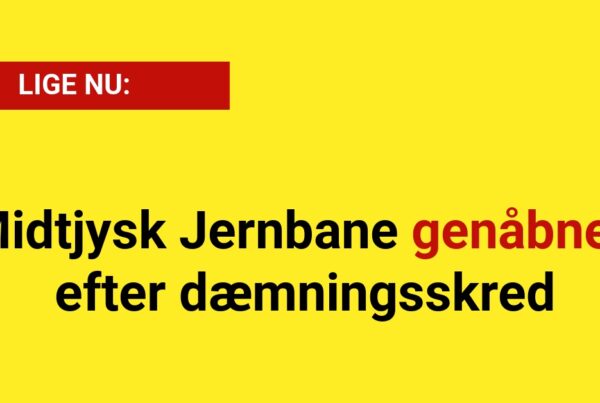 Midtjysk Jernbane genåbner efter dæmningsskred