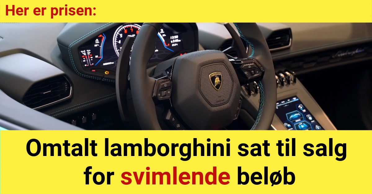 Omtalt lamborghini sat til salg for svimlende beløb