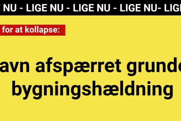 Havn afspærret grundet bygningshældning: Risiko for kollaps