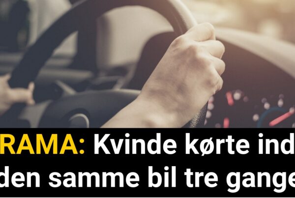 DRAMA: Kvinde kørte ind i den samme bil tre gange - 112