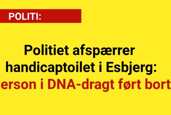 Politiet afspærrer handicaptoilet i Esbjerg: Person i DNA-dragt ført bort