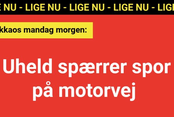Trafikkaos mandag morgen: Uheld spærrer spor på motorvej