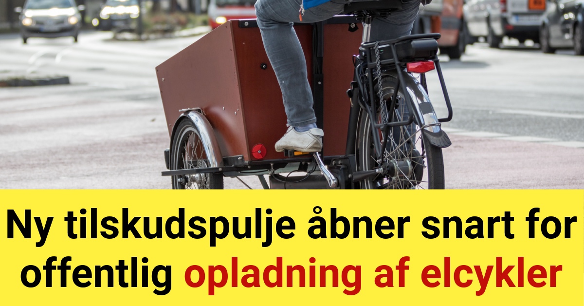 Ny tilskudspulje åbner snart for offentlig opladning af elcykler