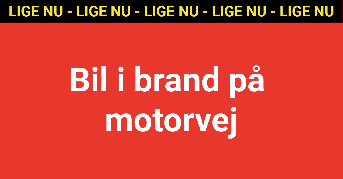 Bil i brand på motorvej