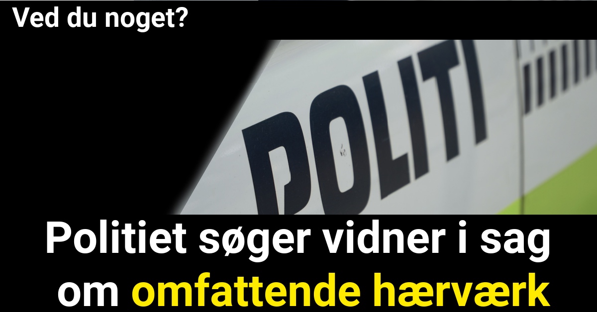 Politiet søger vidner i sag om omfattende hærværk