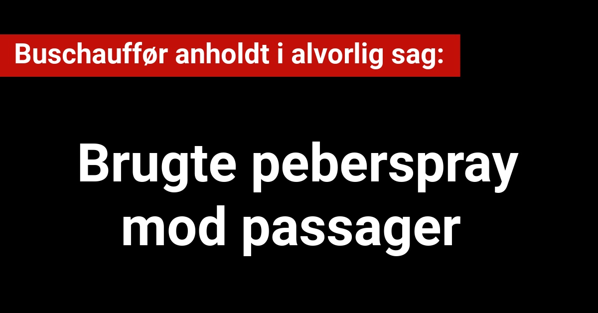 Buschauffør anholdt i alvorlig sag: