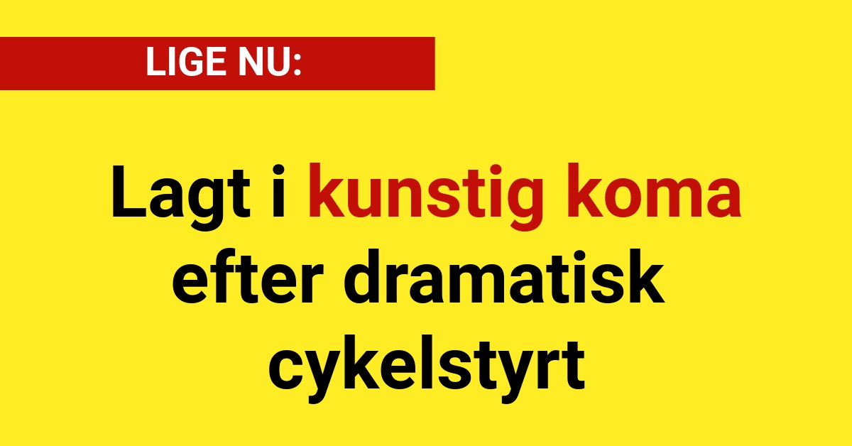 LIGE NU: Lagt i kunstig koma efter dramatisk cykelstyrt - Nyhed24.dk