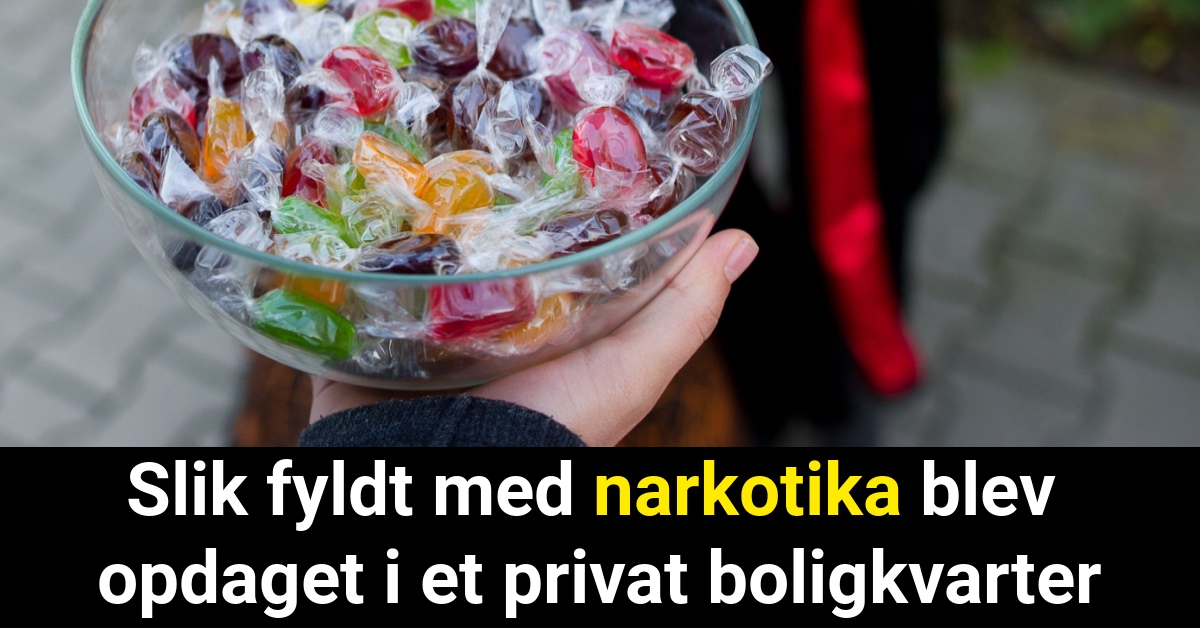 Slik fyldt med narkotika blev opdaget i et privat boligkvarter