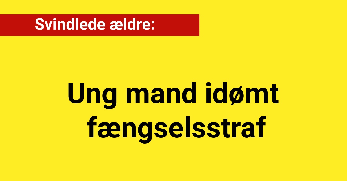 Ung mand idømt fængselsstraf for svindel mod ældre