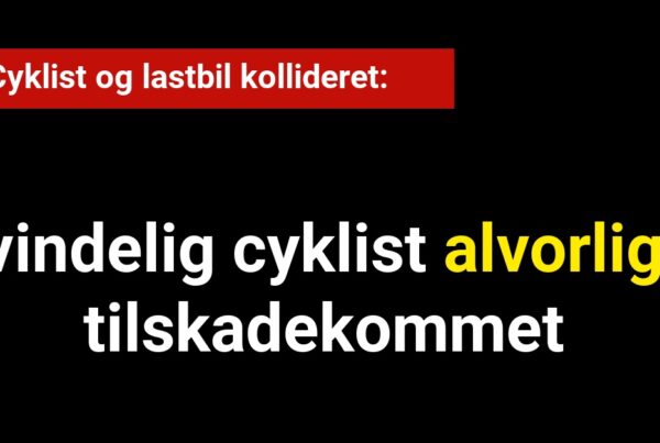 kvindelig cyklist alvorligt tilskadekommet efter kollision med lastbil