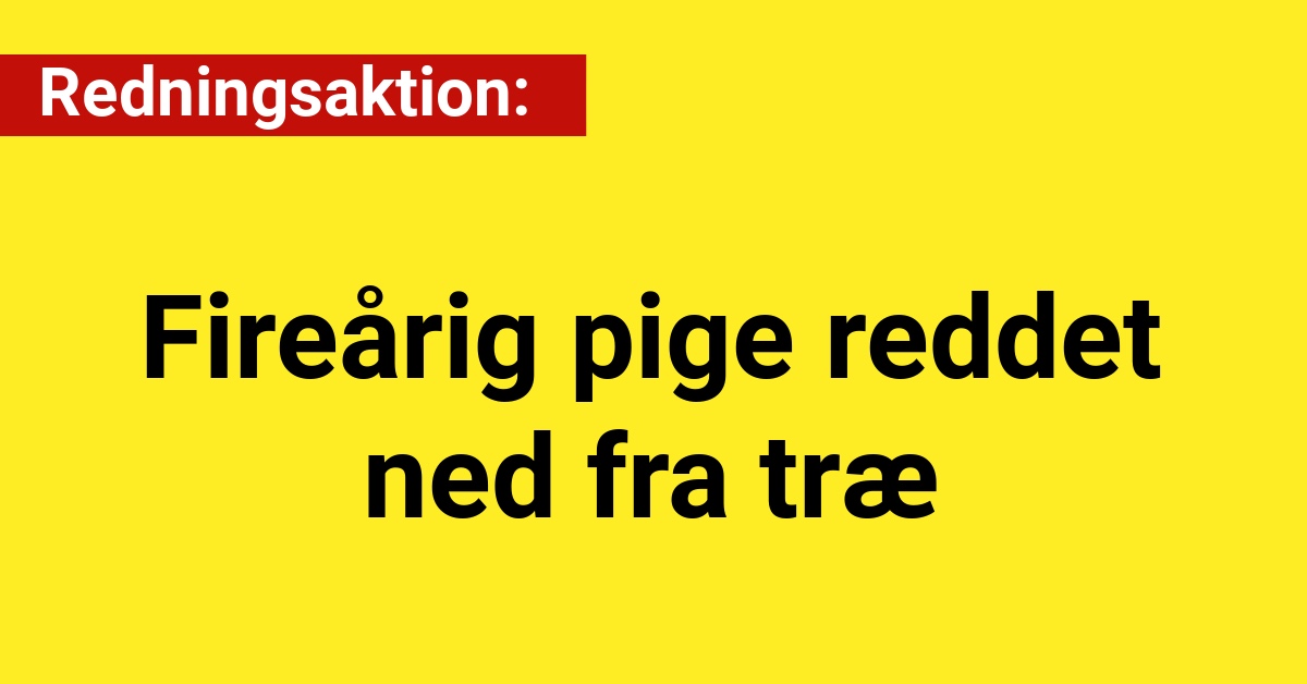 Fireårig pige reddet ned fra træ i dramatisk hændelse