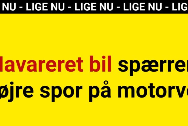 LIGE NU: Havareret bil spærrer højre spor på motorvej