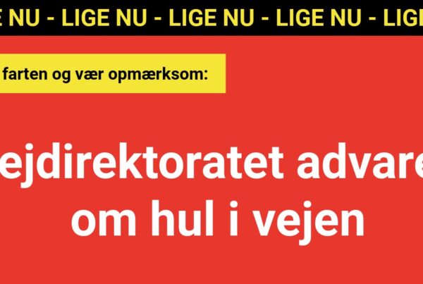 Vejdirektoratet advarer om hul i vejen: Sænk farten og vær opmærksom!