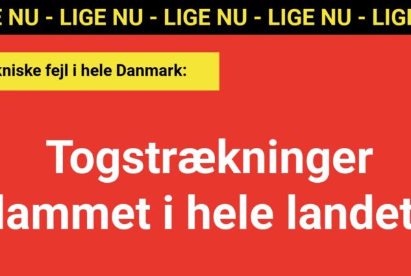 LIGE NU: Tekniske fejl lammer togstrækninger i hele landet