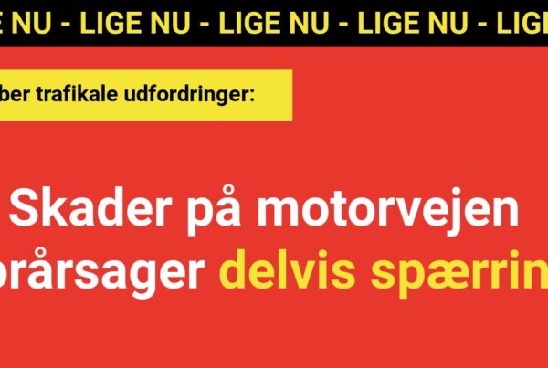LIGE NU: Skader på motorvejen forårsager delvis spærring