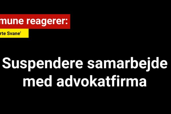 Kommune reagerer på 'Den Sorte Svane': Suspendere samarbejde med advokatfirma