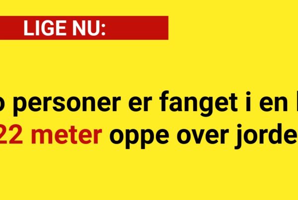 To personer er fanget i en lift 22 meter oppe over jorden