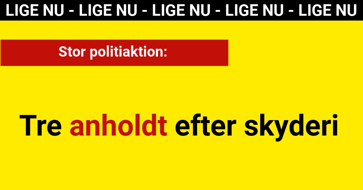 Stor politiaktion: Tre anholdt efter skyderi - 112