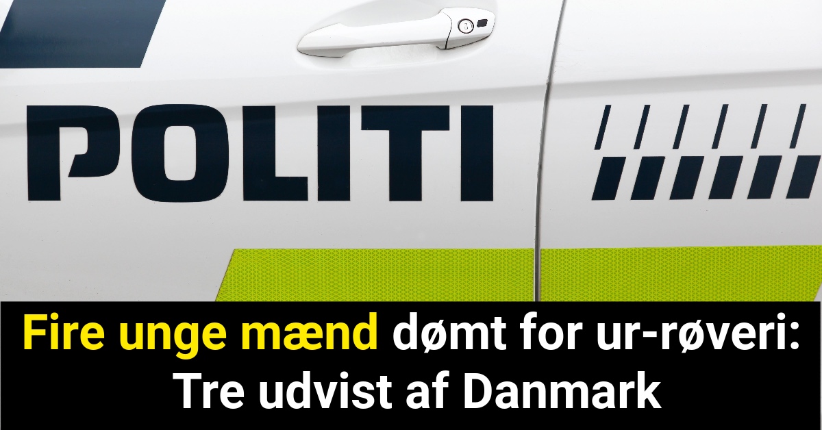 Fire unge mænd dømt for ur-røveri: Tre udvist af Danmark