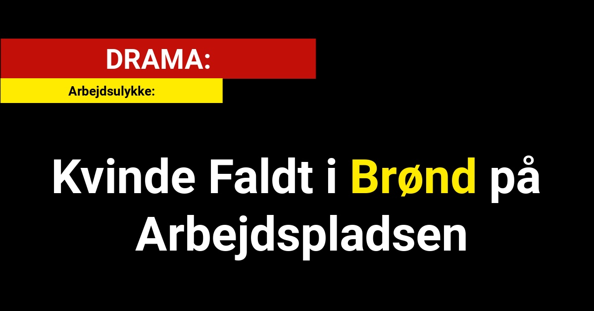 DRAMA: Kvinde Faldt i Brønd på Arbejdspladsen