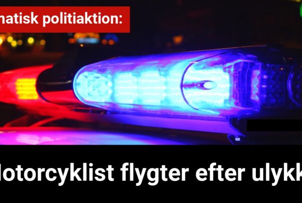 Dramatisk politiaktion: Motorcyklist flygter efter ulykke