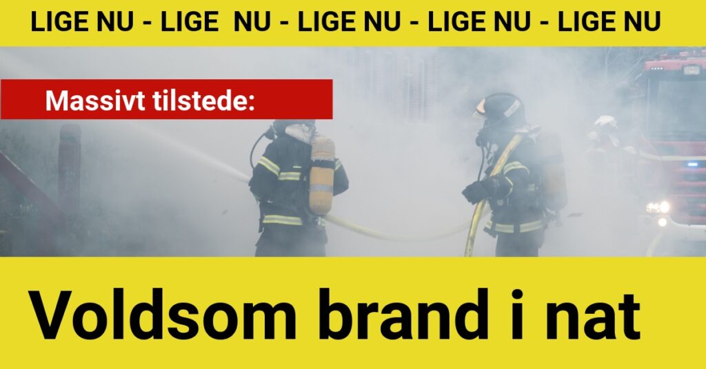 Voldsom brand i nat - 112